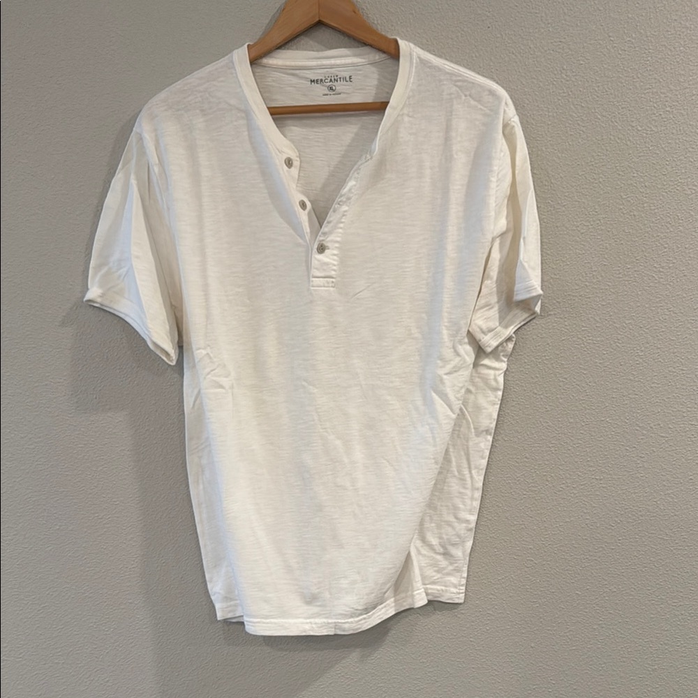 J. Crew White Short Sleeve Henley